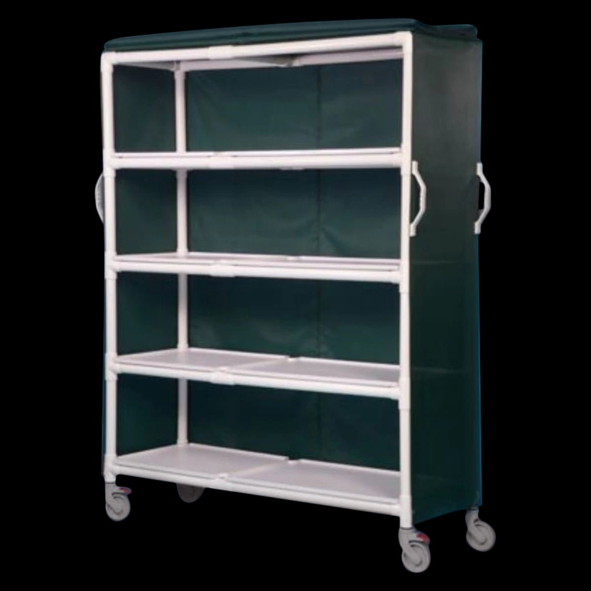 Deluxe Linen Cart, 4 Shelf, 77-1/4 x 64 x 20 inches