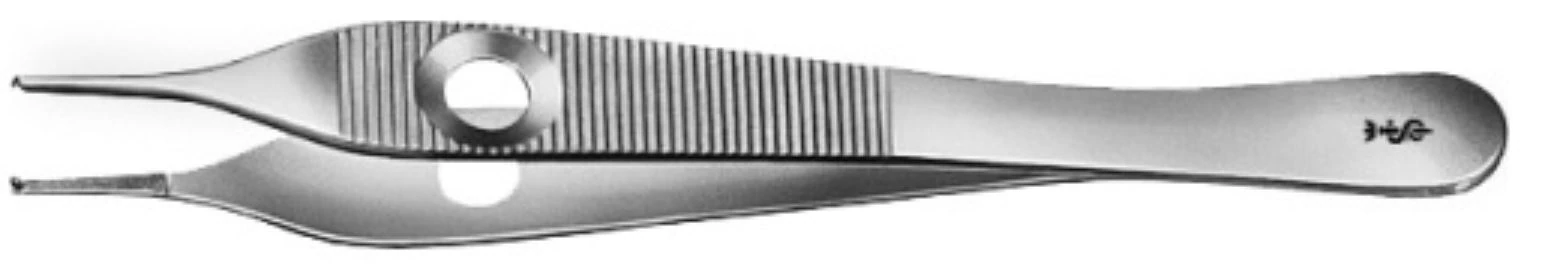 Aesculap Adson Tissue Forceps, Delicate Serrated, 120mm