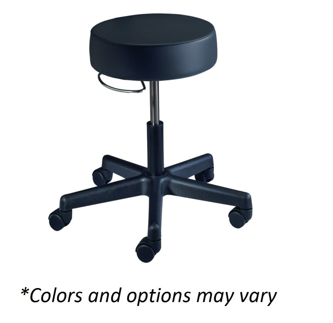 Brewer Value Plus Exam Stool, Azure Blue, 250 lb Capacity, 17.72"-22" Height