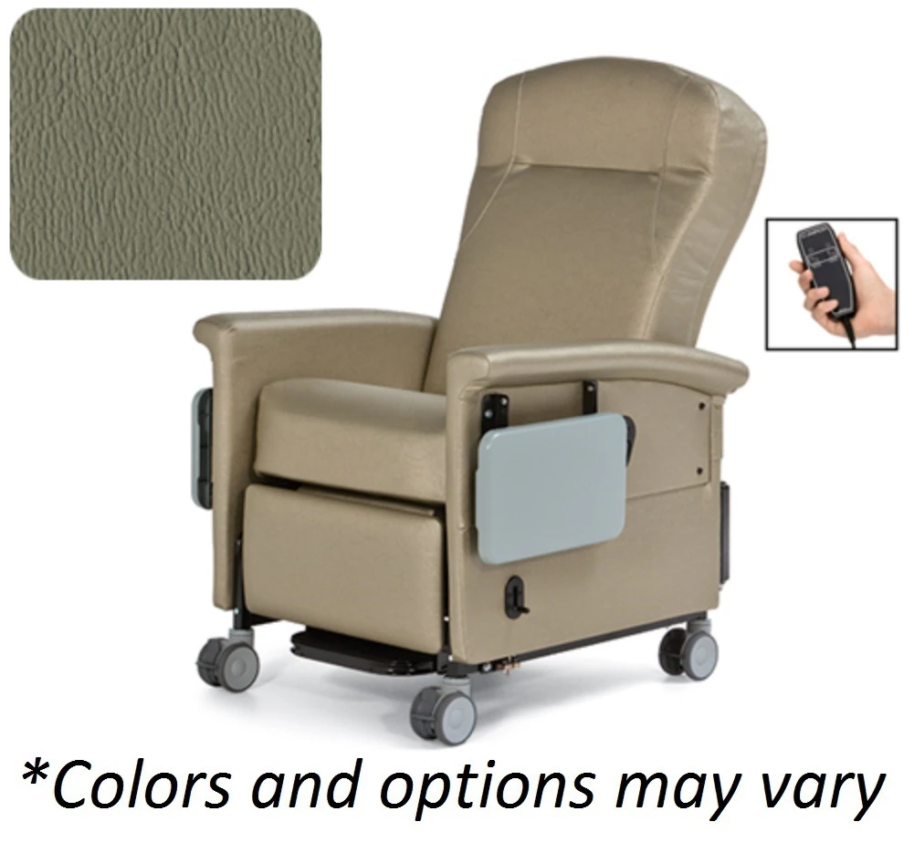 Champion Ascent II Transport Recliner, Power, 300 lb Capacity, Pebble Gray, Each
