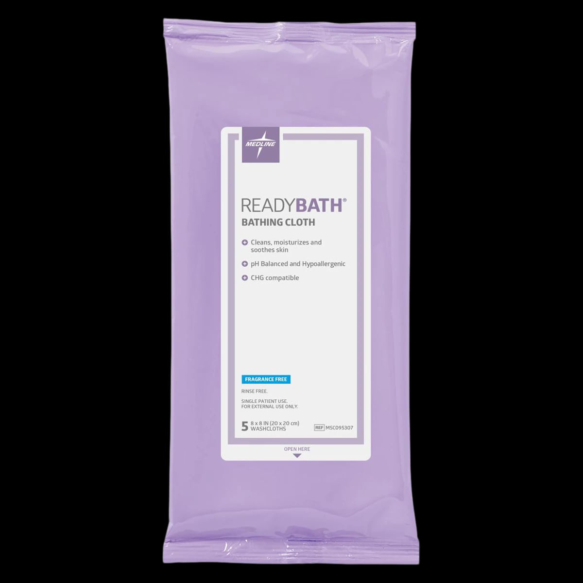 Medline ReadyBath Bathing Wipes, 8x8 Inch, 150/Case