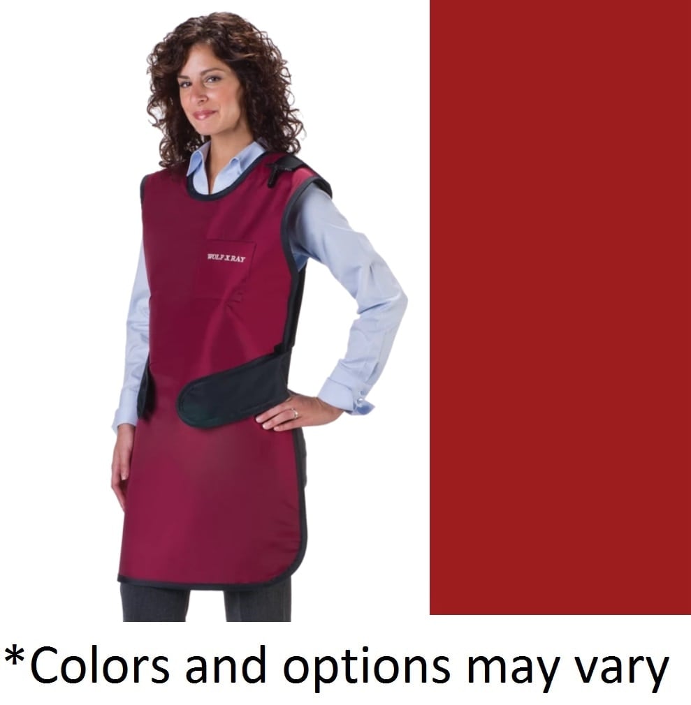 Wolf X-Ray Easy Wrap X-Ray Apron, Red, Lightweight, 0.5mm Lead Equivalence
