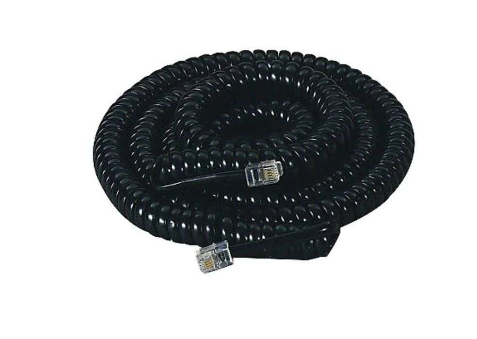 Softalk Coiled Phone Cord with Twisstop, Black, Each