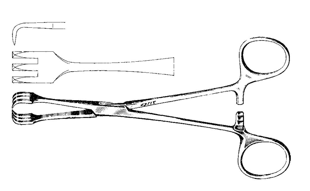 Jarit Lahey Traction Forceps, 6-1/4", 3x3 Teeth