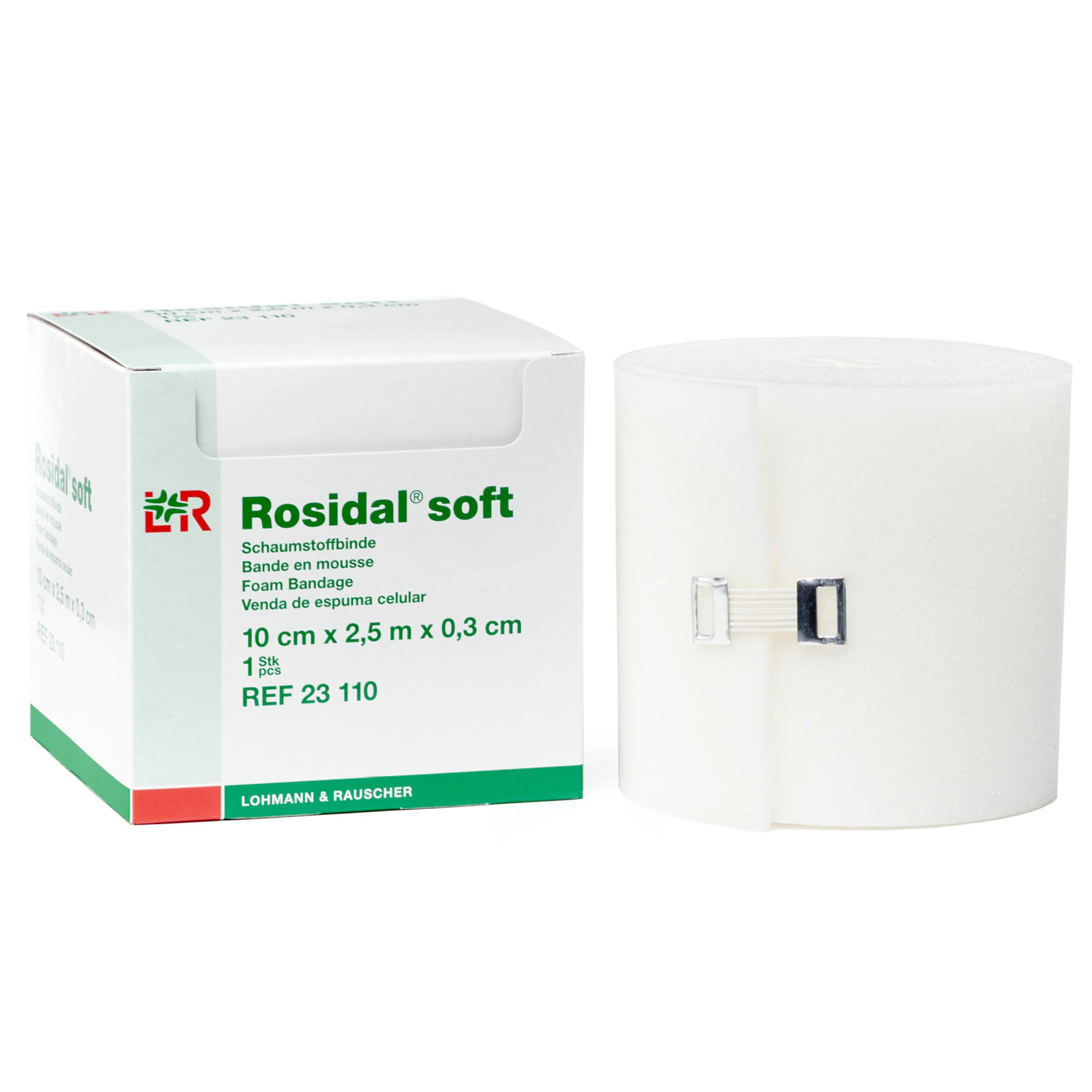 Rosidal Soft Polyurethane Foam Padding Roll, 4" x 0.12" x 2.5m, White, Latex-Free