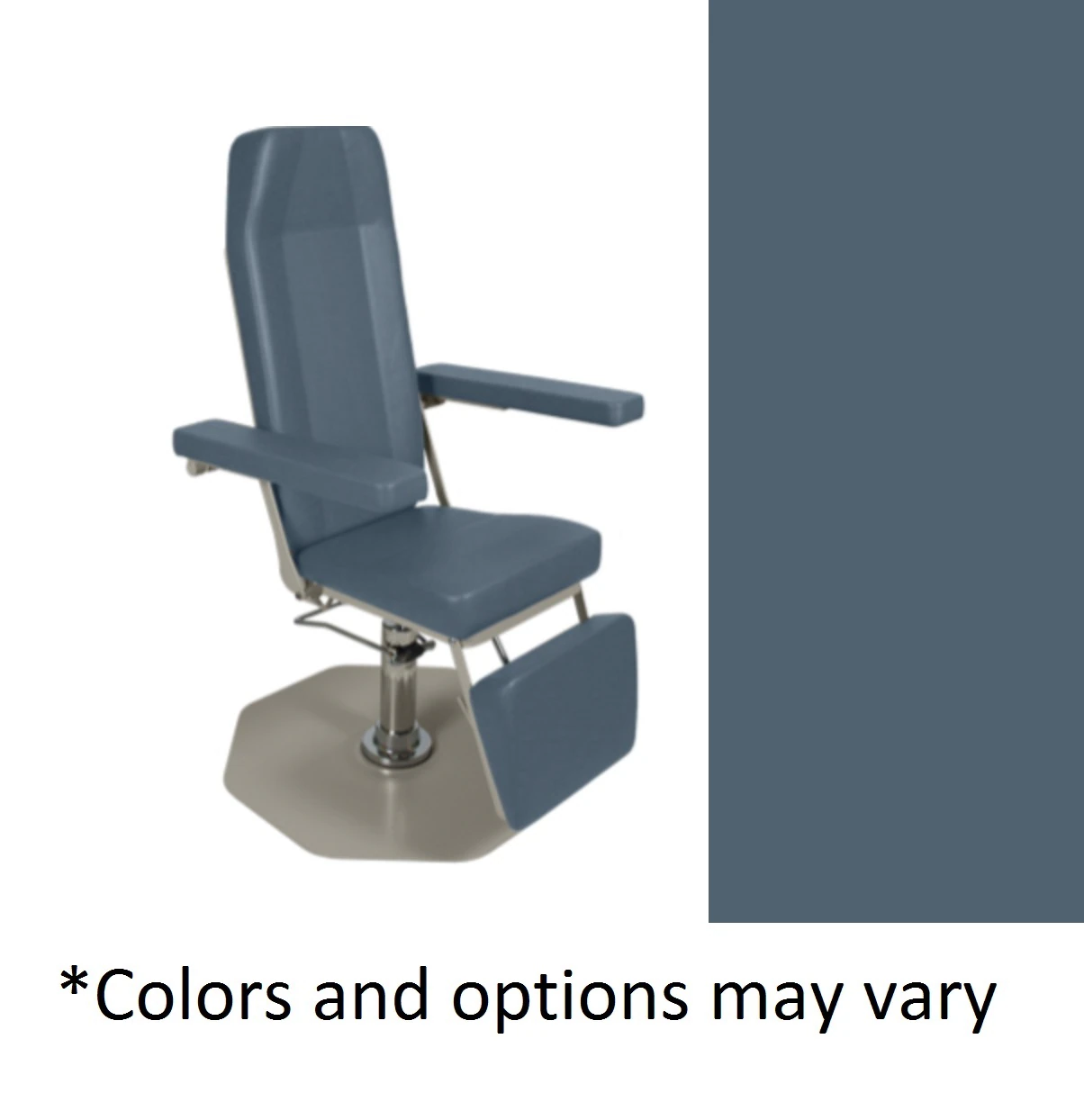 UMF Medical Phlebotomy Chair with Hinged Arms, Steel Blue, 250 lb Capacity
