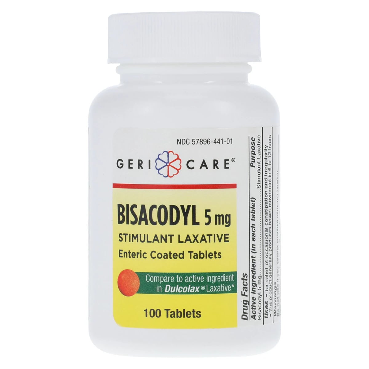 Geri-Care Bisacodyl EC Tablets, 5mg, 100/Bottle