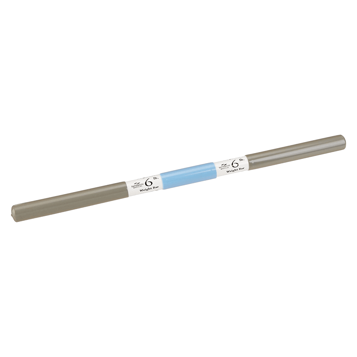 Performance Health Weight Vinyl Grip Bar for Rehab, 6 lb, Light Blue/Gray
