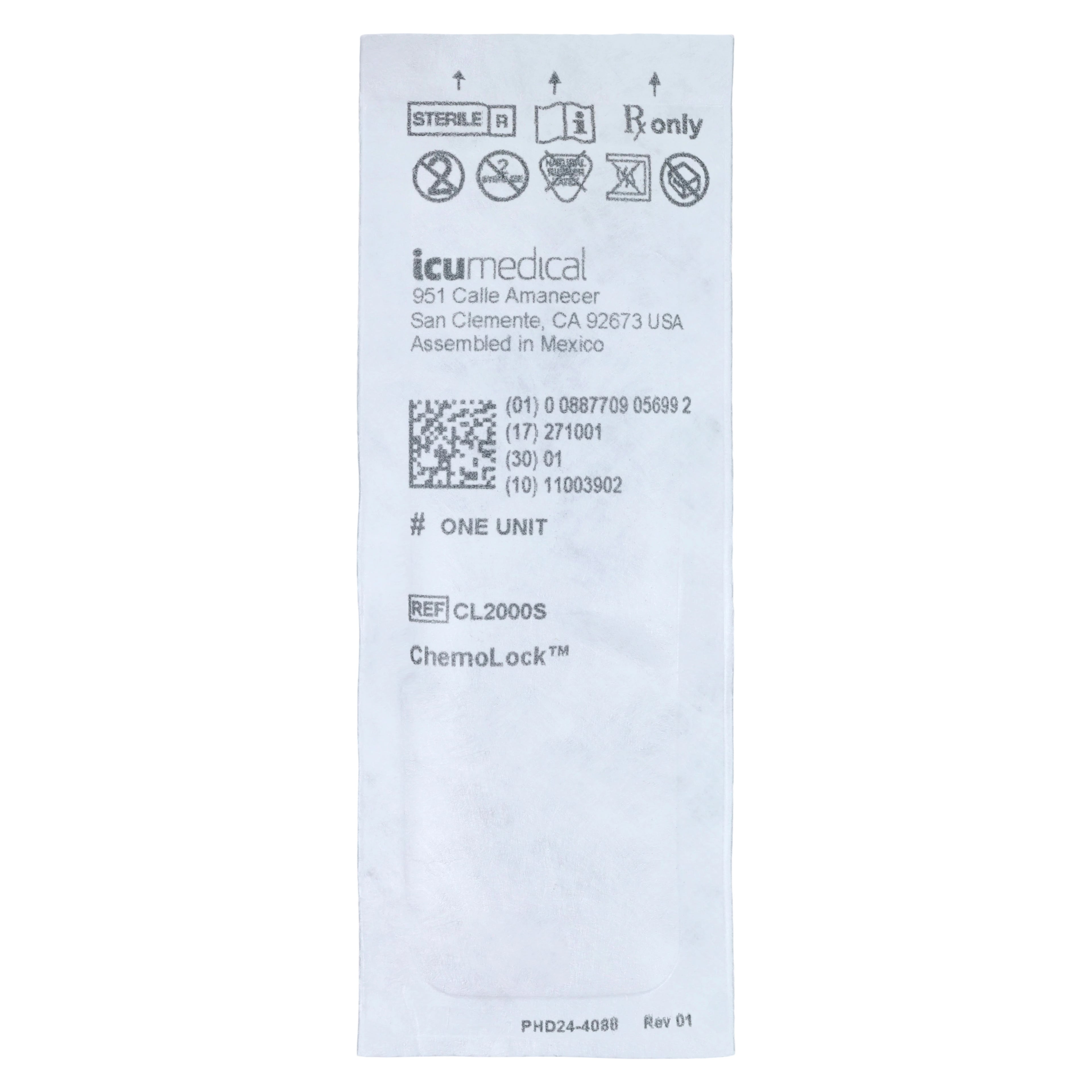 ICU Medical ChemoLock Spinning Injector, Needleless Male, 50/Case