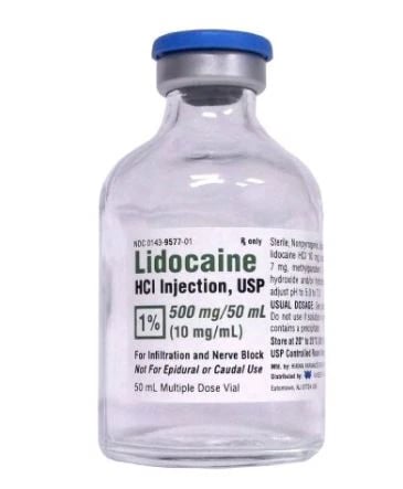 Lidocaine HCl Injection 1% MDV 50mL, 10/Package