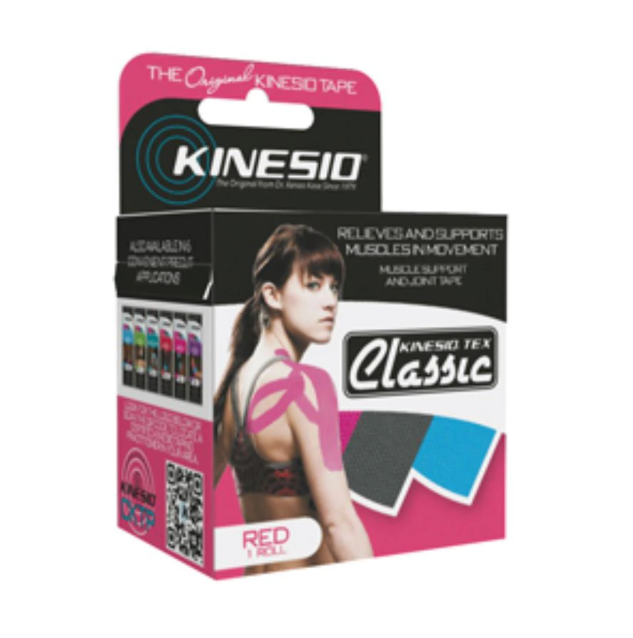 Kinesio Tex Classic Kinesiology Tape, Cotton, 2" x 4.4 yd, Red, Each