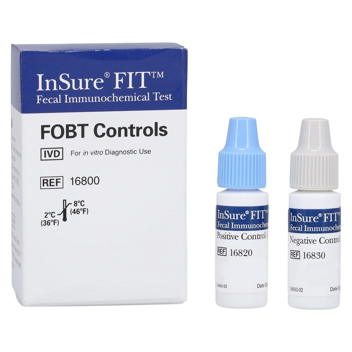 InSure FIT Control Positive/Negative Fecal Immunochemical Test Kit, 1.5 mL, 2/Box