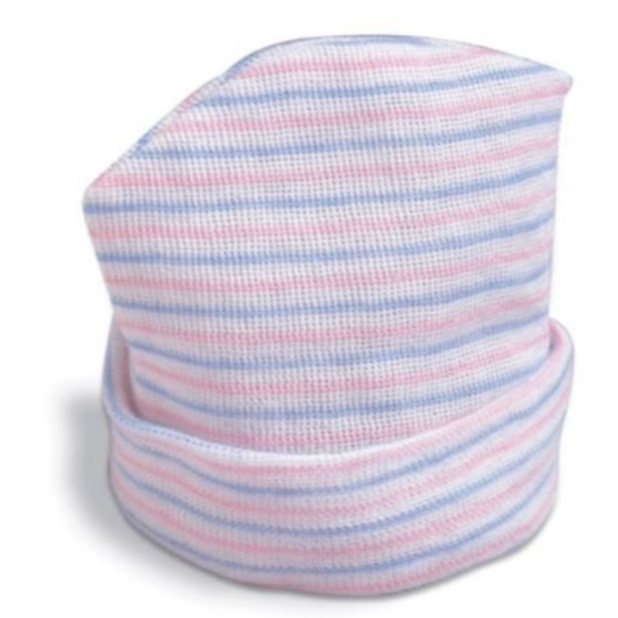 Cardinal Beanie Baby Single Ply Stripe, Infant Unisex, Pink/Blue/White, 50/Cr, 01KT0J09MN1FF5457VDWKNY6K3