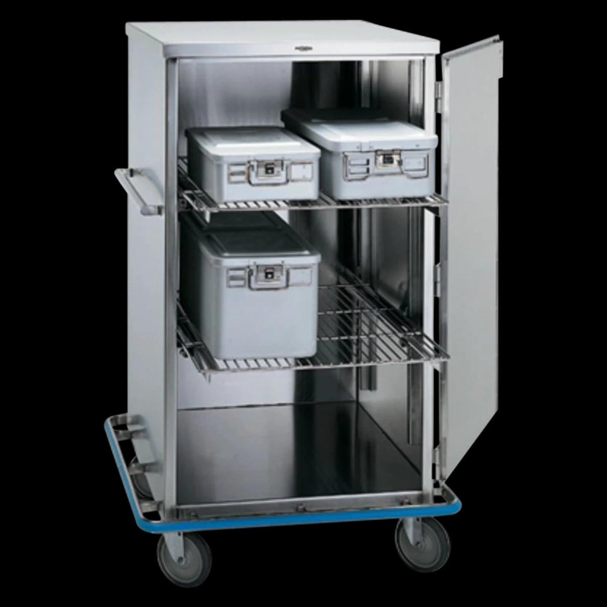 Pedigo Surgical Case Cart, Closed, No Shelves, 34-1/8"W x 32-3/8"D x 56"H, Caster Base Cabinet