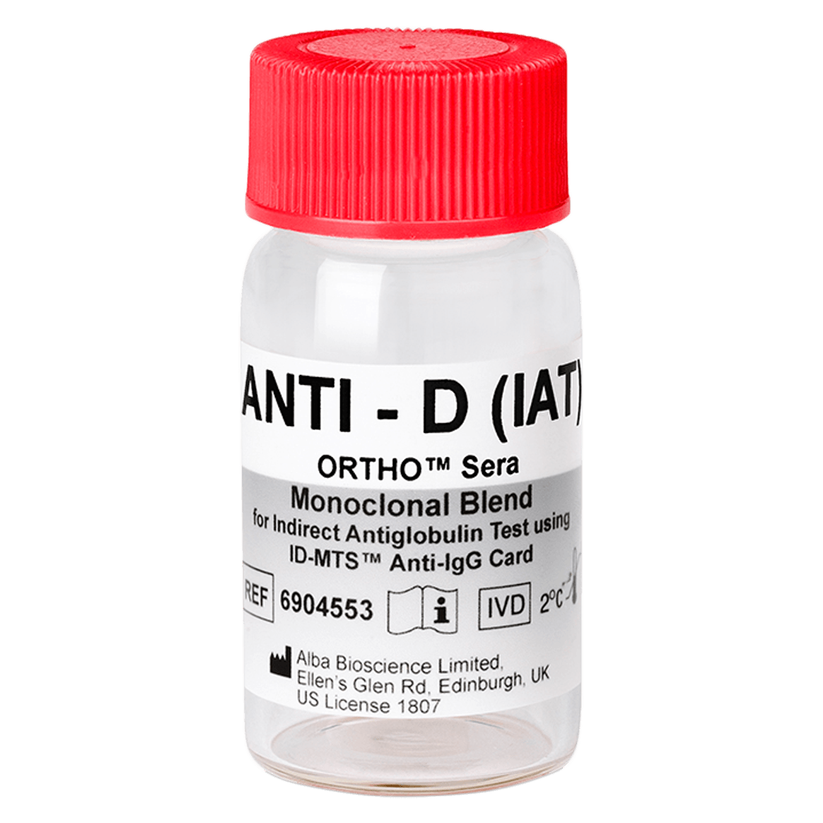 Ortho Sera Anti-D (IAT) Blood Grouping Reagent, 5 mL, 1/Box