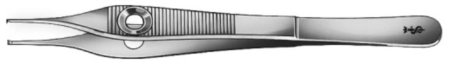 Aesculap Adson Tissue Forceps, 1x2 Teeth, Straight, 6"