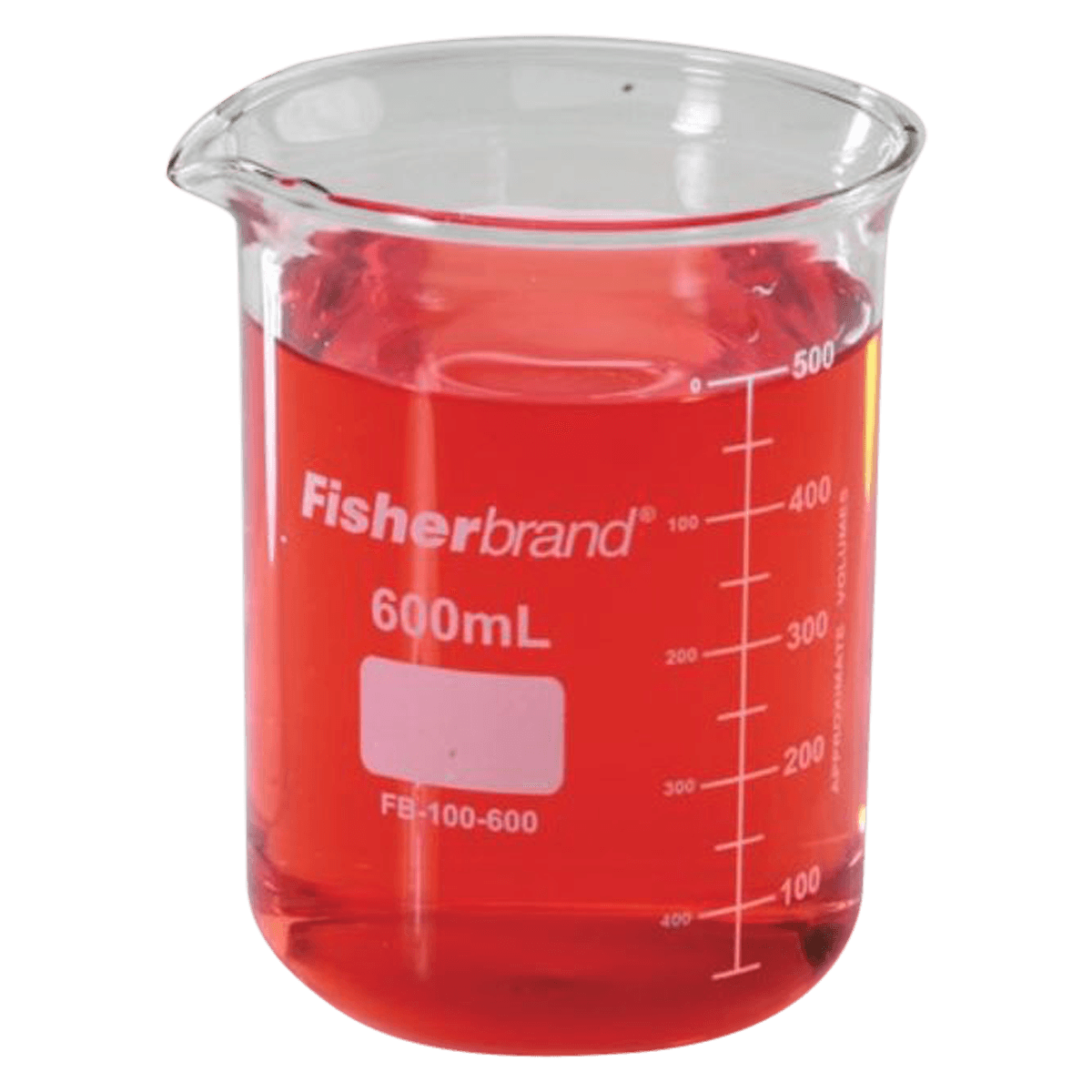 Fisher Scientific Griffin Low Form Beaker, Borosilicate Glass, 600mL, Graduated, Reusable, 6/Pack