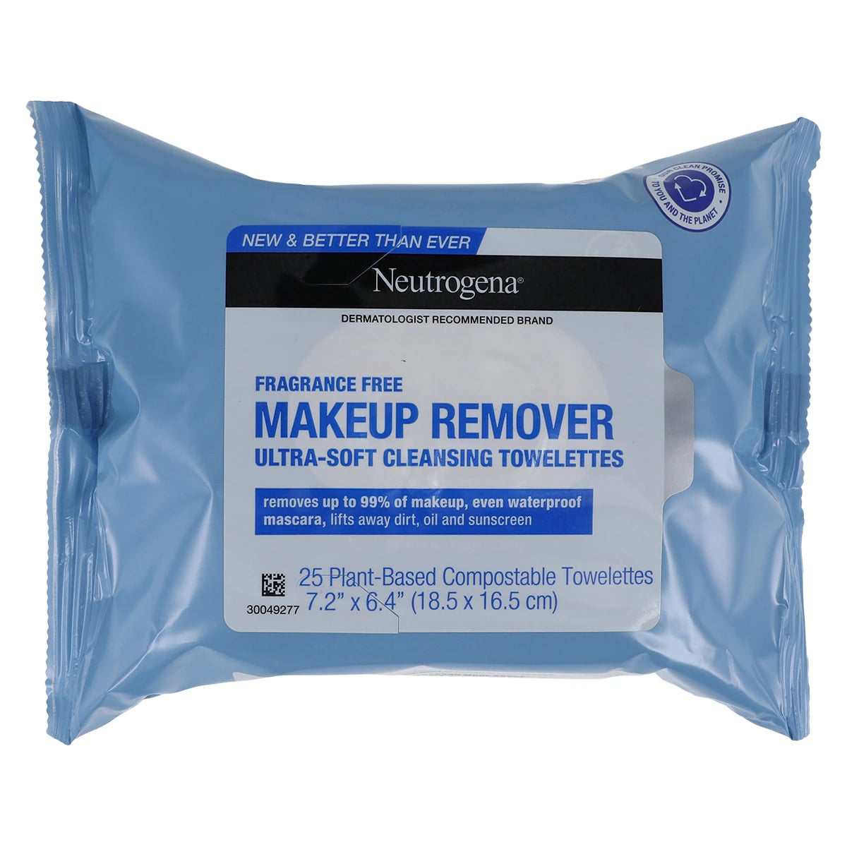 Neutrogena Makeup Remover Wipes, Fragrance Free, Blue, 6/Case