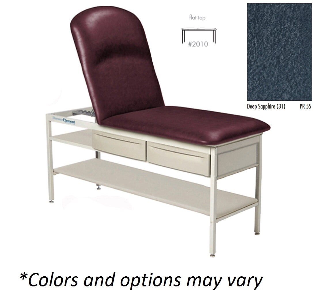 Brewer Element Treatment Table, Flat Top, Deep Sapphire, 31"W x 74"L x 28"H, 500 lb Capacity