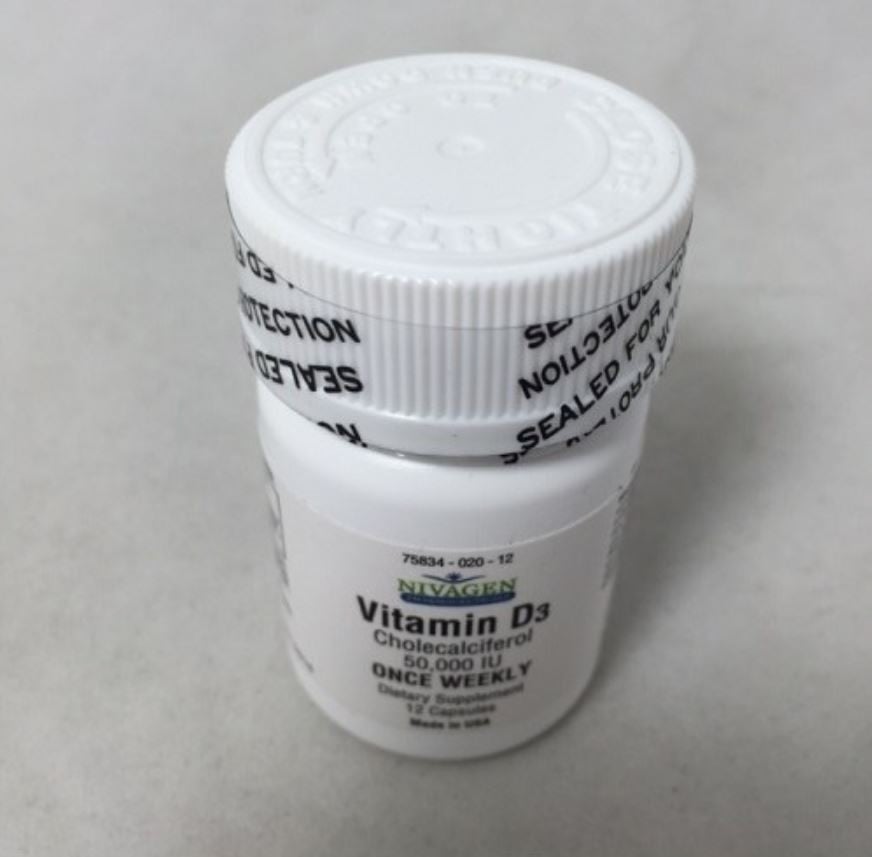 Vitamin D3 Cholecalciferol 50000 IU Supplement Capsules, 12/Bottle, 01KT0J07CB6CJ16EQESPMQEHAE