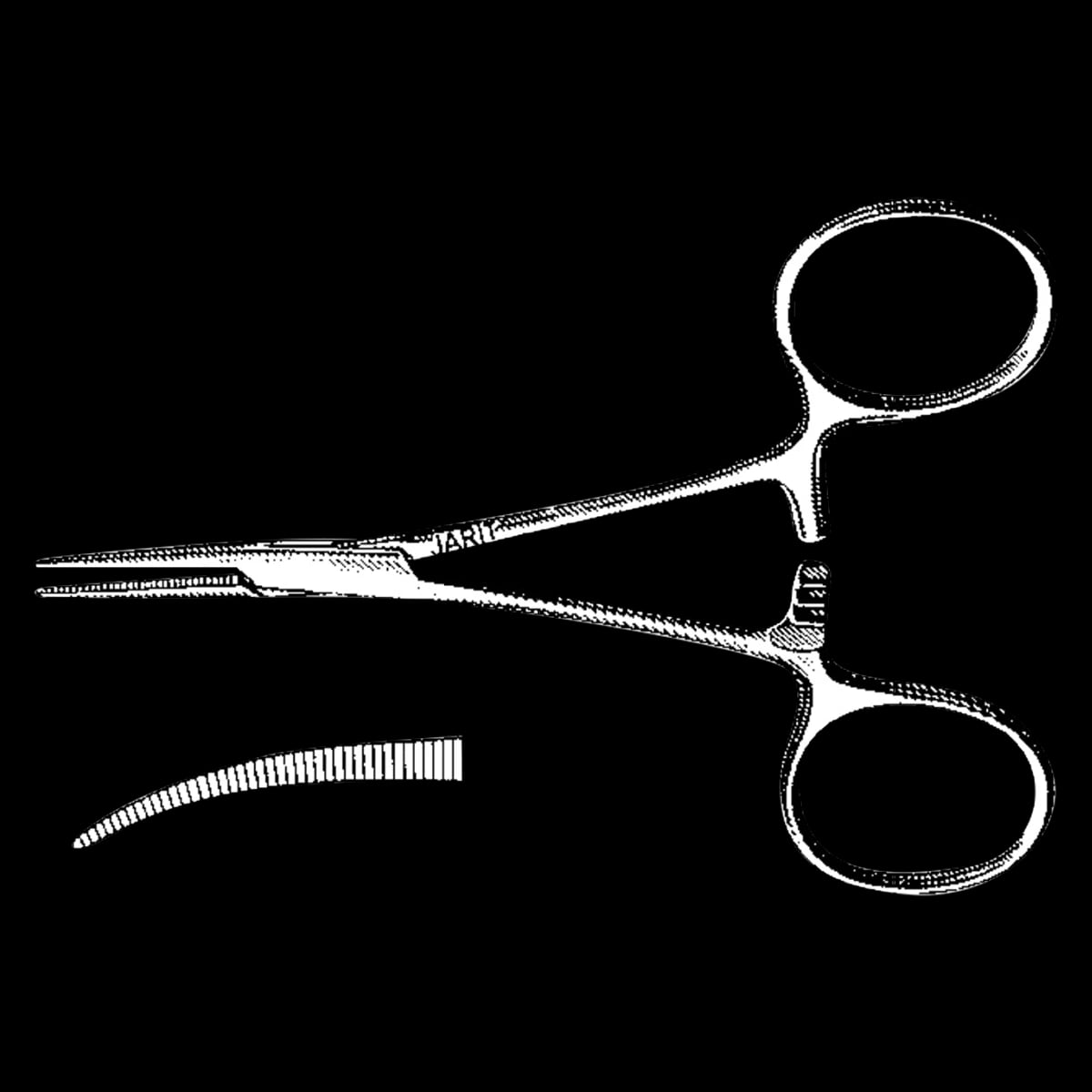 Jarit Hartman Mosquito Forceps, Curved, 3-7/8" (9.8 cm), Stainless Steel, Each