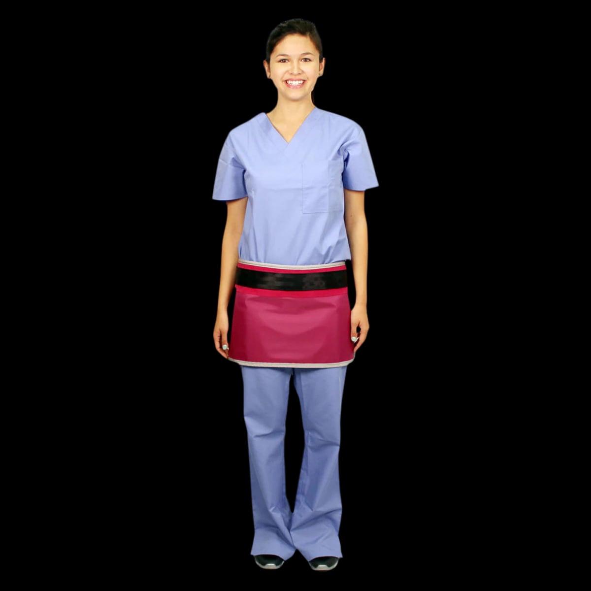 Infab Corporation X-Ray Demi-Apron, Adult Unisex, 18x24", 0.5mm Lead Equivalence, with 2" Webbing Straps