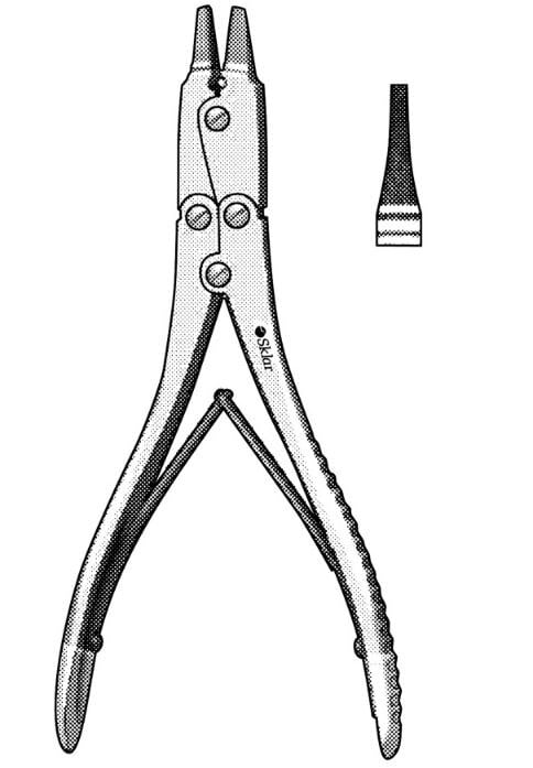 Sklar Instruments Wire Extractor Pliers, 7", Tungsten Carbide, Stainless Steel, Reusable