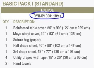 Medline Eclipse Sterile Basic Surgical Pack I (Basic Pack 1)