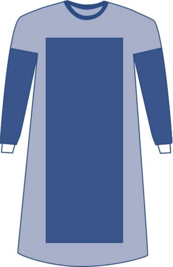 Medline Aurora Disposable Reinforced Gown, Large, Blue, AAMI Level 4, Hook & Loop Neck, 30/Case