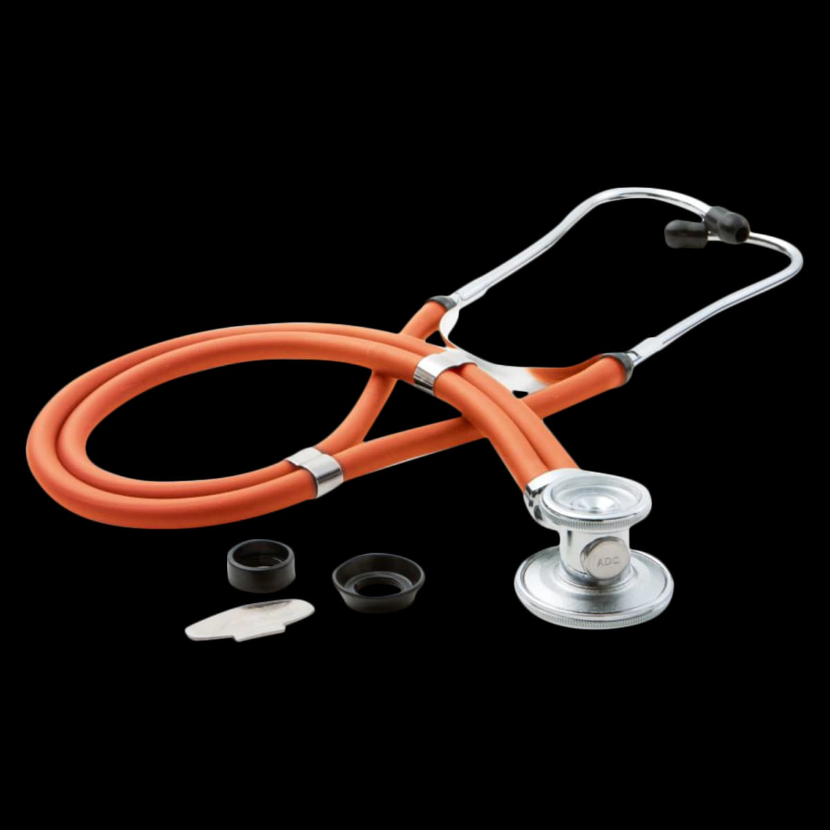 ADC Adscope 641 Sprague Rappaport Stethoscope, Adult/Pediatric, Neon Orange, Double Lumen Tubing, Each