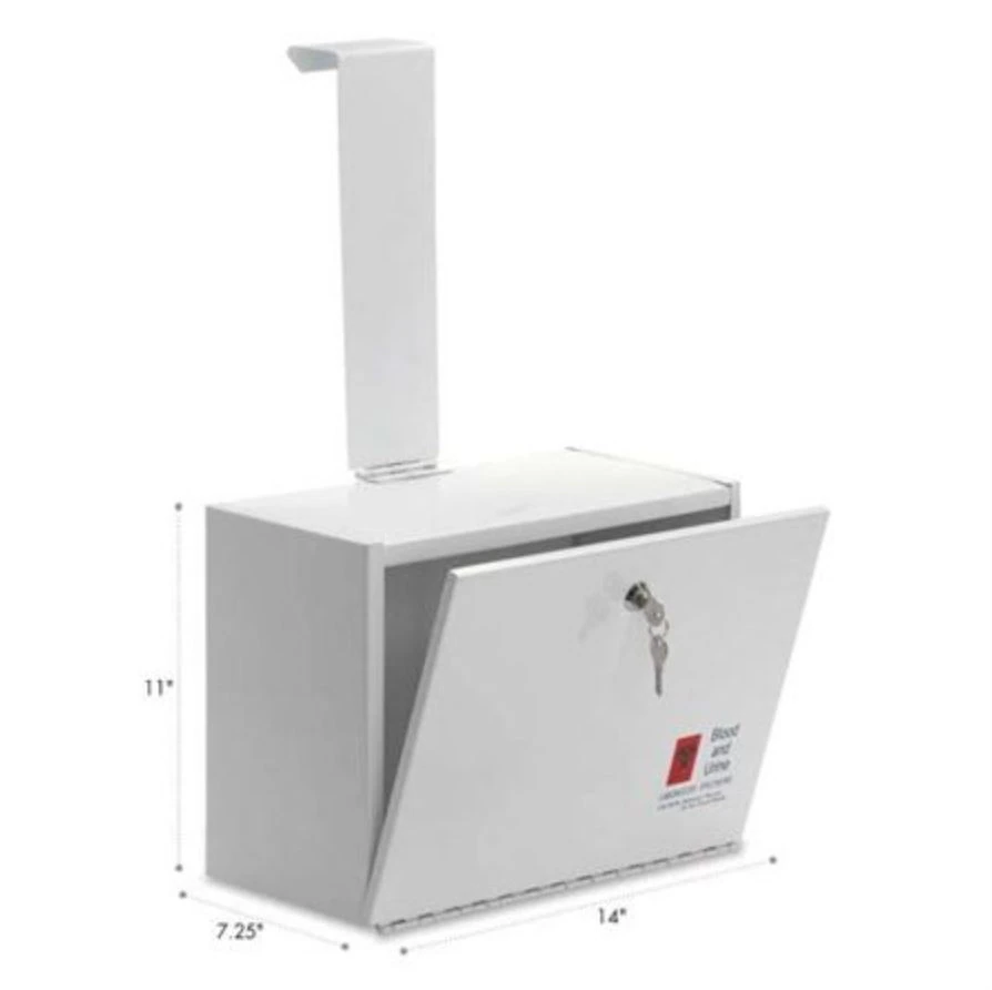 Medium Steel Drop Box, Lock, 14x7.25x11", Marketlab Inc