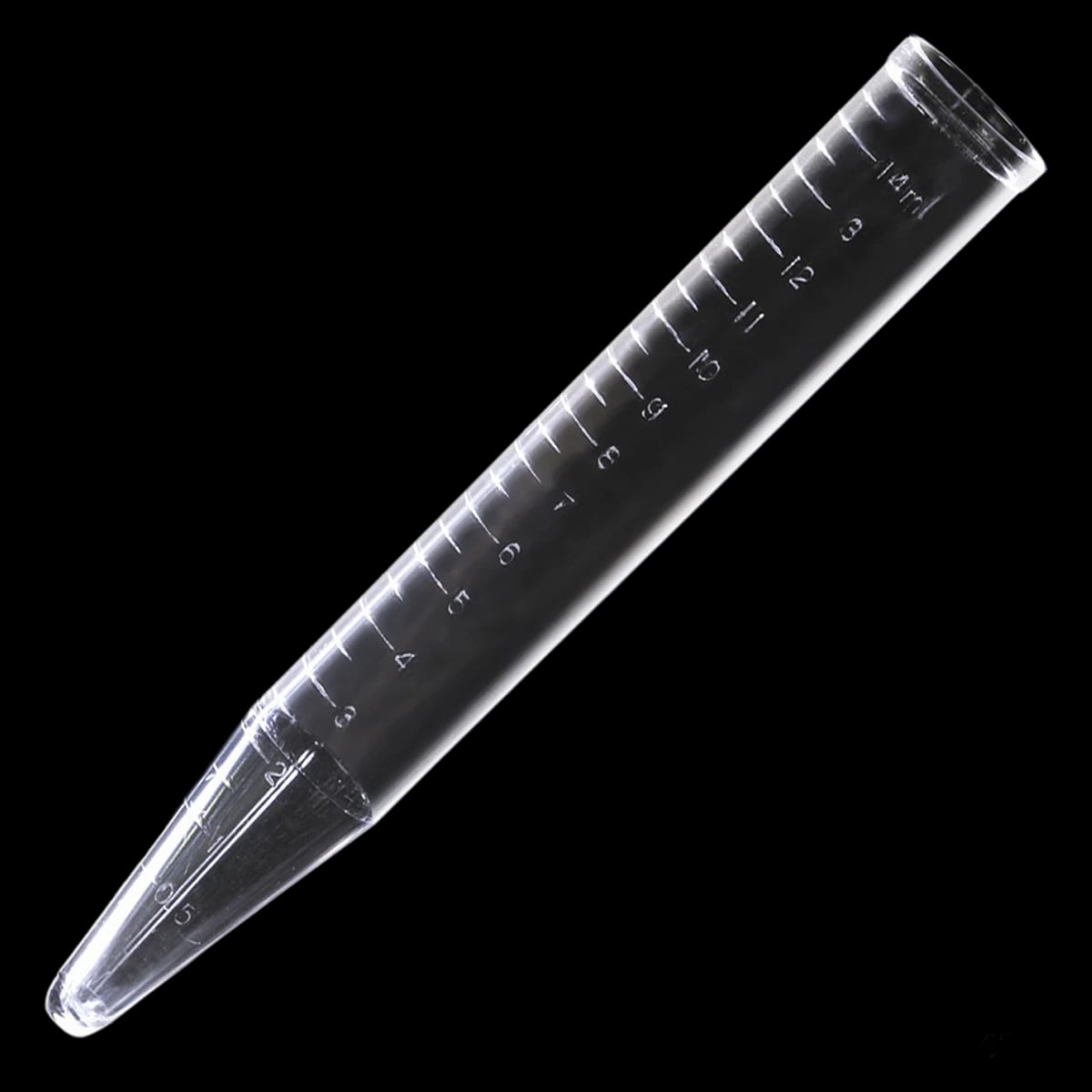Globe Scientific Polystyrene Centrifuge Tube, 15mL, 16x120mm, Molded Graduations, Conical Bottom, Natural Plug Cap, Non-Sterile, 1000/Case
