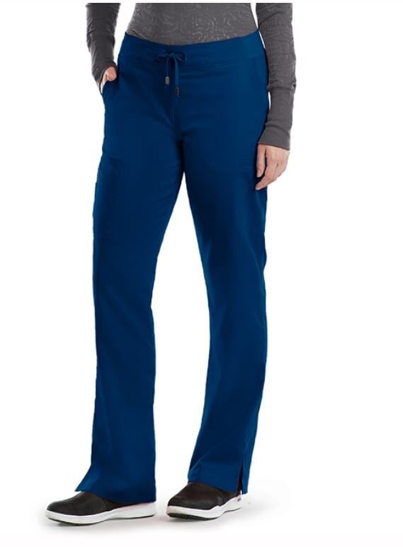 Grey's Anatomy Cargo Pant, Women's, Indigo, Modern Fit Straight Leg, 6 Pockets, Large, Style 4277