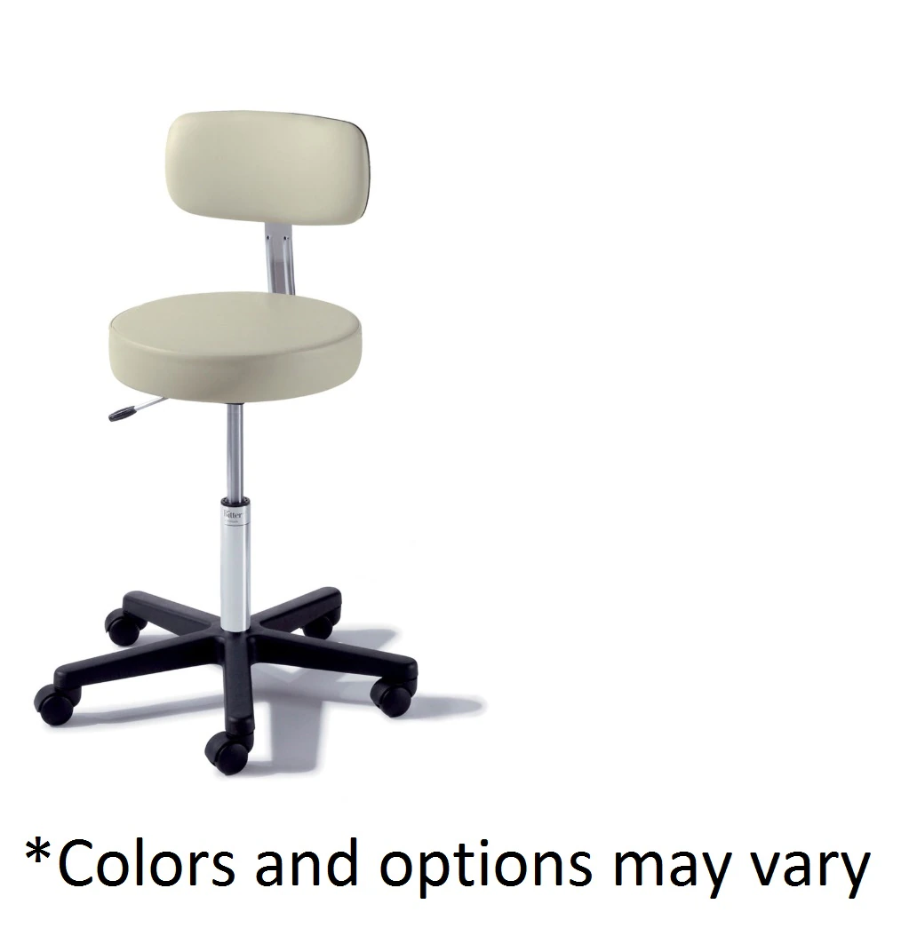 Midmark Ritter Value Series Exam Stool with Backrest, Chocolate, 225 lb Capacity
