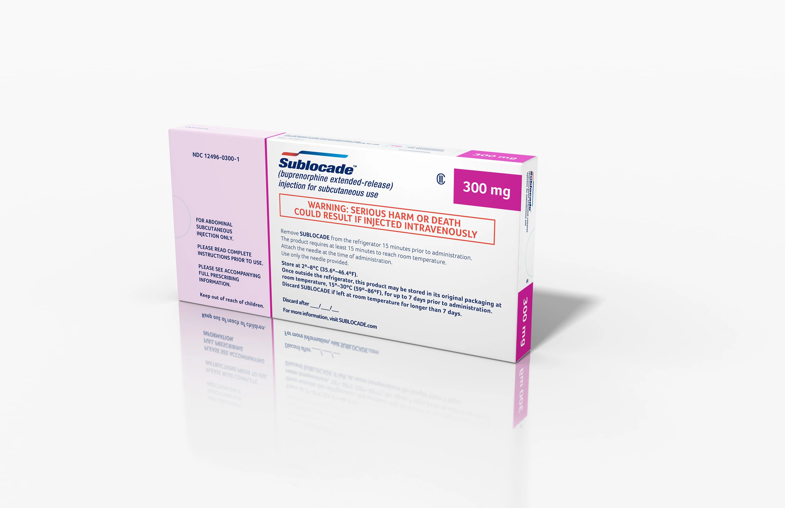 Sublocade (buprenorphine extended-release) Subcutaneous Injection, 300 mg Prefilled Syringe, 1.5 mL, Each