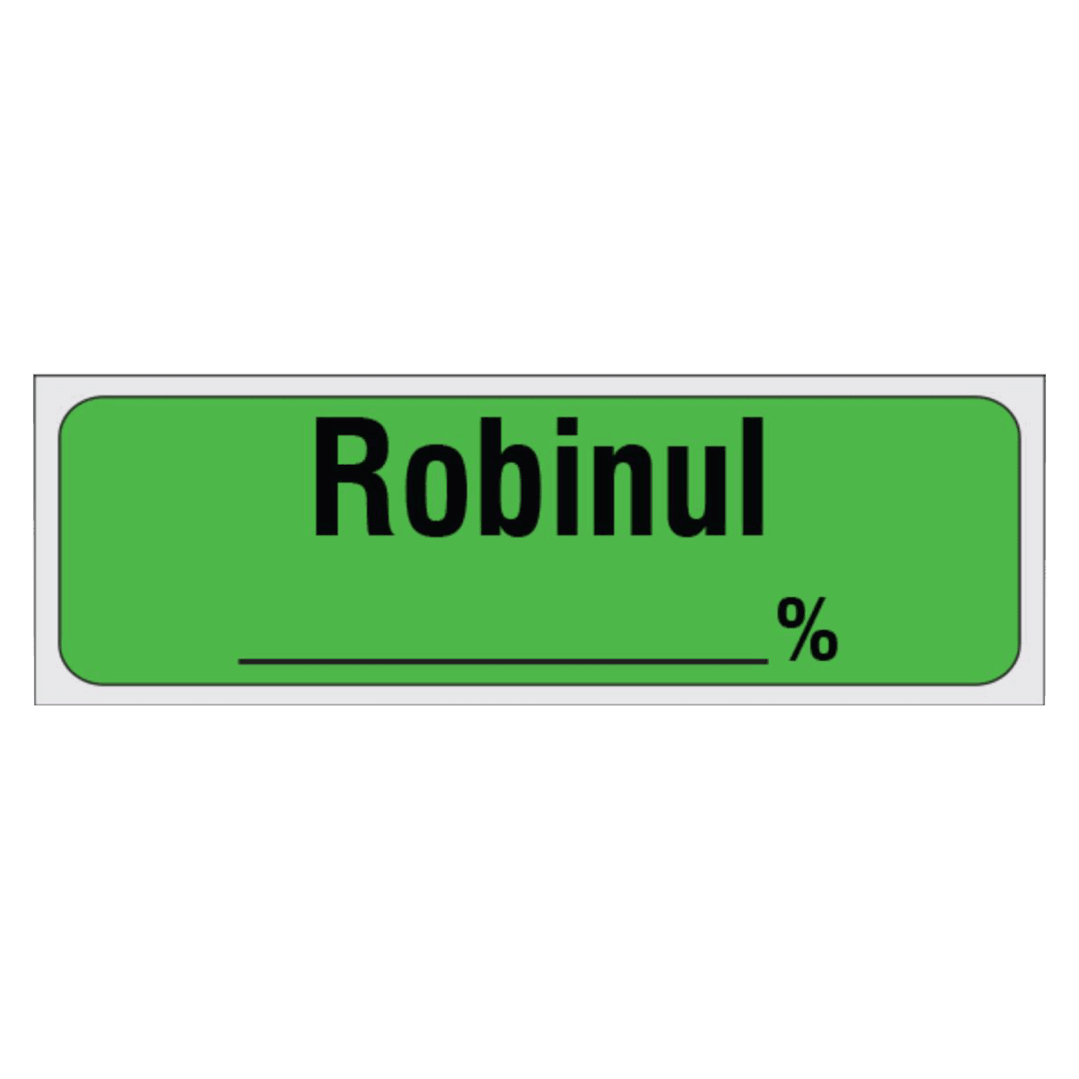Shamrock Scientific Drug Tape Label, Robinul Green, 1/2" x 500", 1 Roll