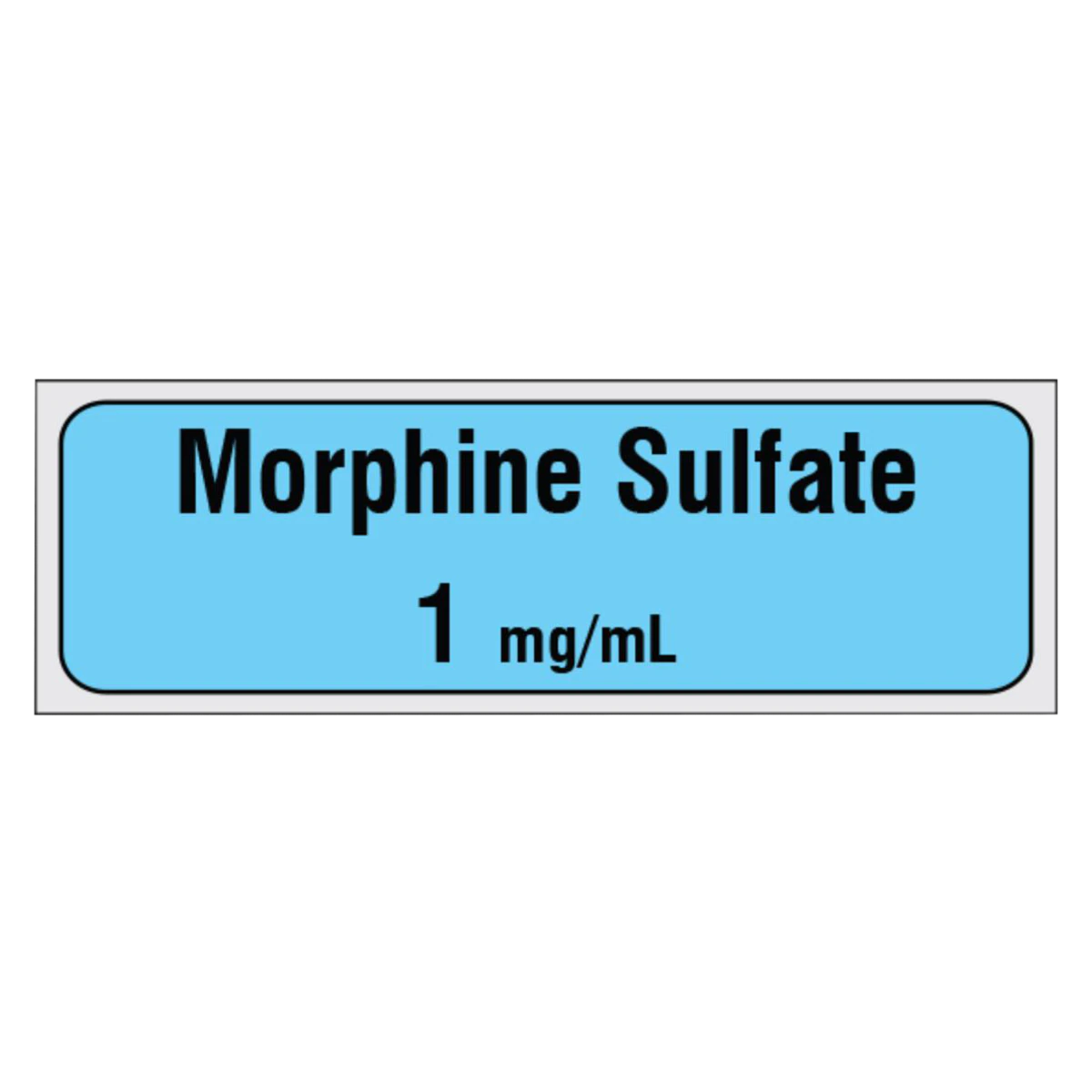 Shamrock Scientific Drug Tape Label, Morphine Sulfate 1 mg/mL, Blue, 1/2" x 500", 1 Roll