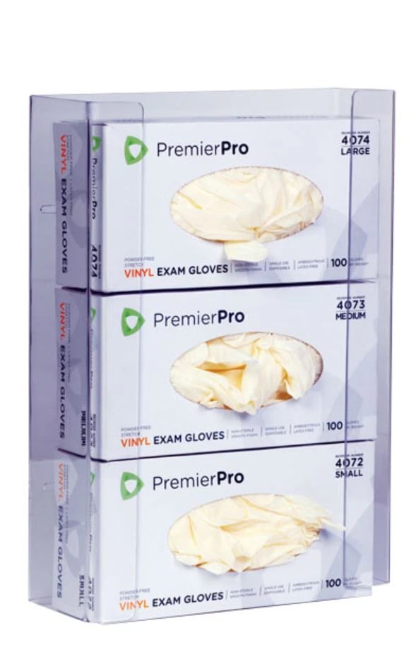PremierPro Glove Holder, Triple, PETG Plastic, 10/Case