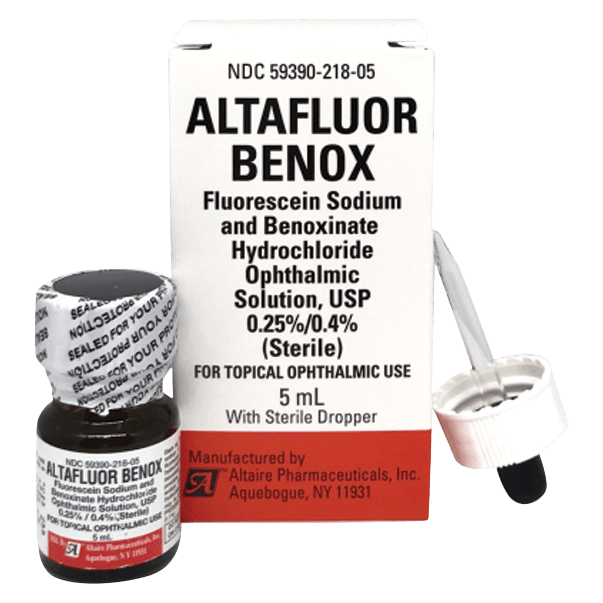 Fluorescein/Benoxinate Ophthalmic Solution 0.25%/0.4%, 5mL Bottle, Altaire Pharmaceuticals