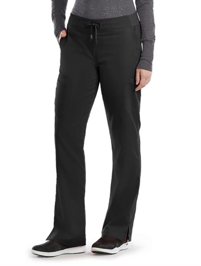 Grey's Anatomy Black Cargo Pant, Modern Fit, Straight Leg, 6 Pockets, Women's X-Small, 4277