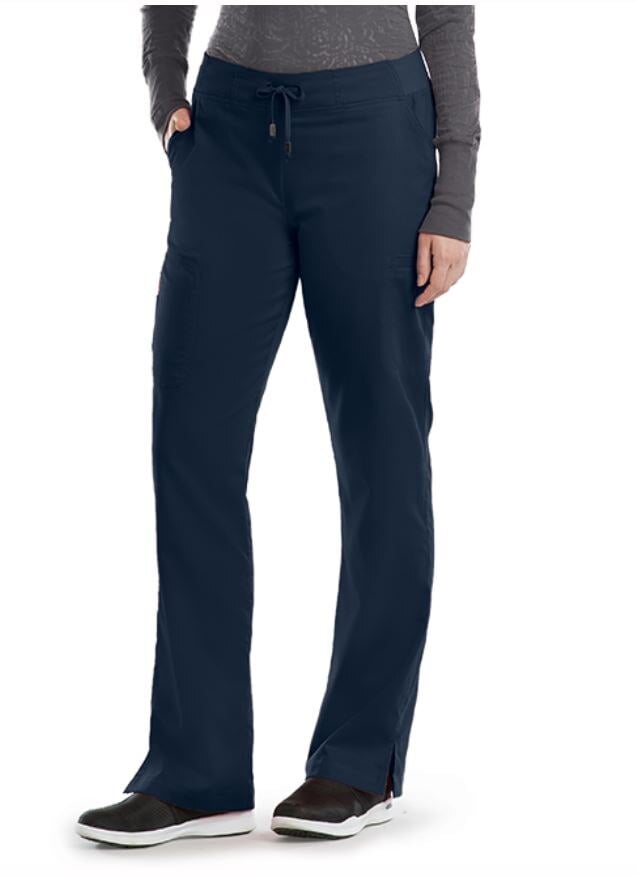 Grey's Anatomy Cargo Pant, Women's, Steel, Modern Fit Straight Leg, 6 Pockets, X-Small, Style 4277
