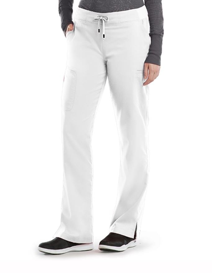 Grey's Anatomy Cargo Pant, Women's, White, 2X Small, Modern Fit Straight Leg, 6 Pockets, Style 4277