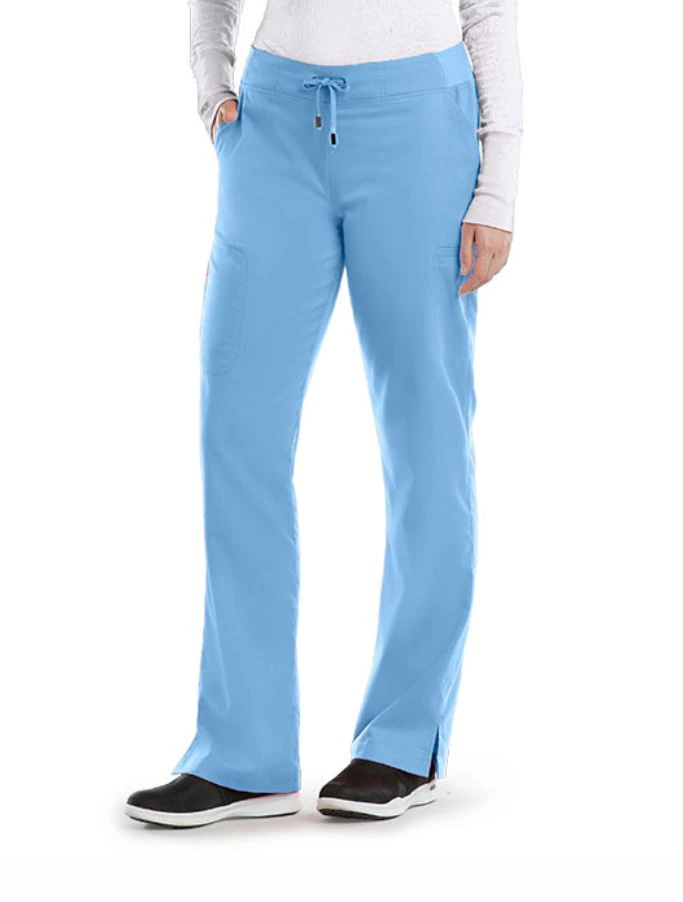 Grey's Anatomy Ciel Blue Cargo Pant, Modern Fit, Straight Leg, 6 Pockets, Small, Womens, 4277
