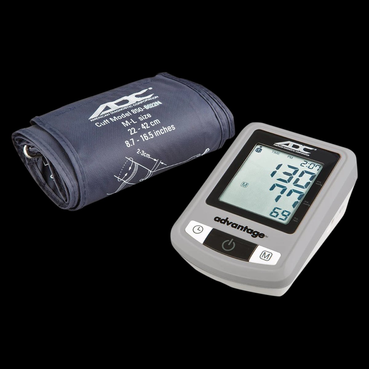 ADC Advantage Automatic Digital Blood Pressure Monitor, Navy Blue, Latex-Free, Arm Cuff, LCD Display, 6002-NAV