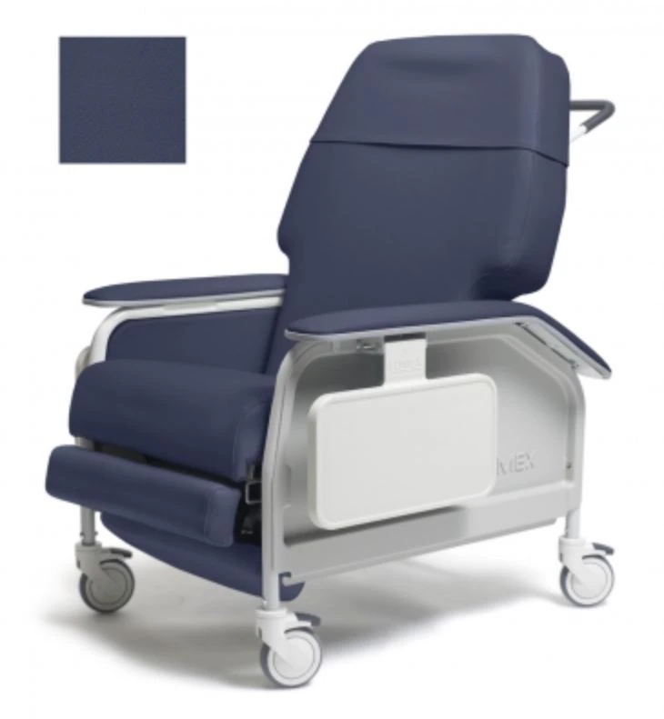 Lumex Clinical Care Recliner X-Wide, 450 lb Capacity, Manual Back, Hydraulic, Imperial Blue, Each, 01KT0J076MA8MFA5H4KT61XAC2