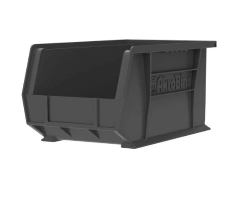 Akro-Mils AkroBins Storage Bin, Black Polymer with Label Holder, 18 x 8-1/4 x 9", 6/Ct