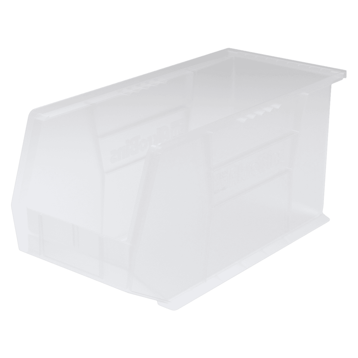 Akro-Mils AkroBins Storage Bin, Clear Polymer with Label Holder, 18 x 8-1/4 x 9", 6/Case