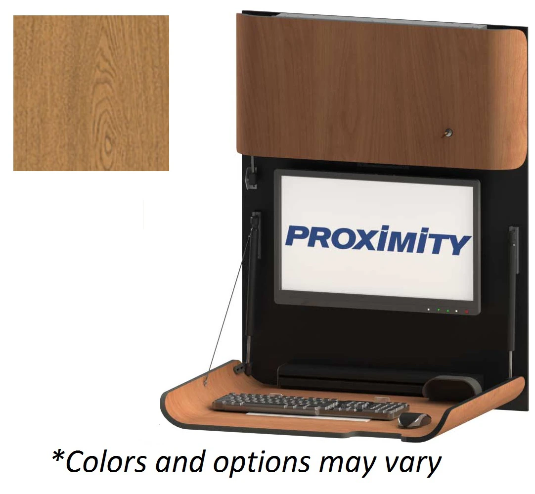 Classic CXT-28-SLIM Wall Mount Computer Workstation, MDF Oak