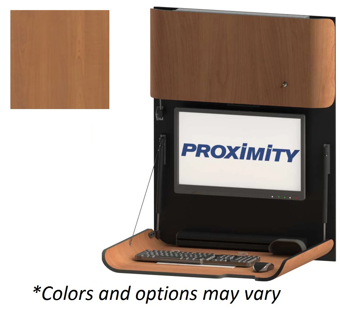 Classic CXT-28-Slim Wall Mount Computer Workstation, MDF, Pear Finish