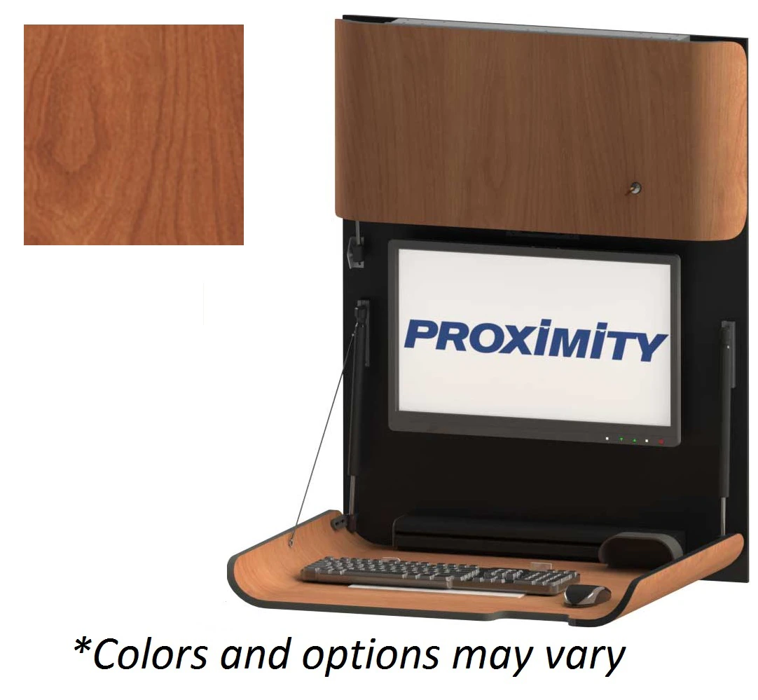 Classic CXT-28-Slim Wall Mount Computer Workstation, MDF Wild Cherry Finish